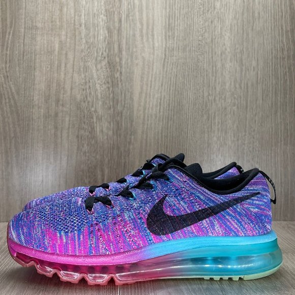 Nike Sneakers Women's Size 7 Flyknit Air Max Athletic Running Ombre Purple Pink - Picture 3 of 10